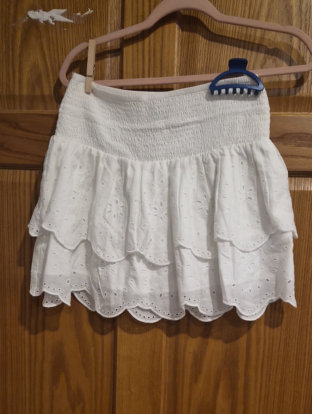 Universal Thread White Eyelet Tiered Skirt